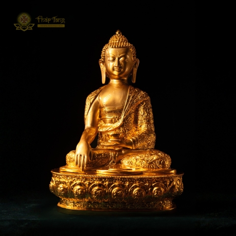 Tượng Phật Thích Ca Mâu Ni Đồng Mạ Vàng 24K Hoa Văn Mật Tông 60cm – Sưu Tầm Đại Tượng