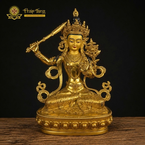 Tượng Đức Văn Thù Sư Lợi đồng Đài Loan (33x21x11cm)