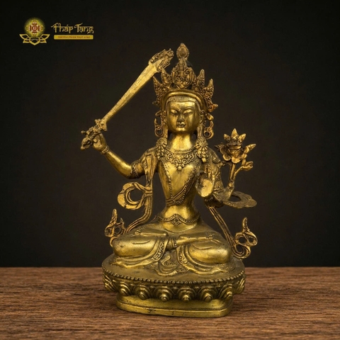 Tượng Đức Văn Thù Sư Lợi đồng đen (21x15x8cm)
