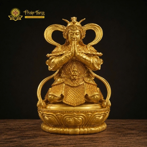 Tượng Hộ Pháp Vi Đà Đồng Vàng Xưa 60cm