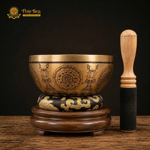 Chuông Xoay Tây Tạng Khắc Kim Cương Thủ Bồ Tát (14.5cm - Nepal)