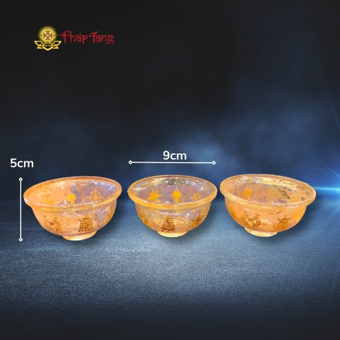 BỘ CHÉN LƯU LY CỔ BÁT CÁT TƯỜNG ĐK 9CM