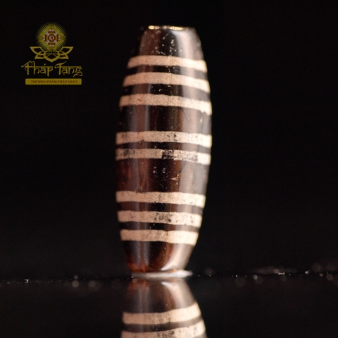 Pum Dzi Cổ Tây Tạng (Dzi Sọc Ngang) - Hạt Trống 3cm