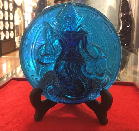 NGỌC NAGA XANH KHẮC NGÀI TARA