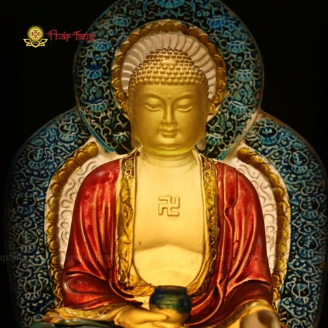 ĐỨC PHẬT A DI ĐÀ LƯU LY XƯA 20CM