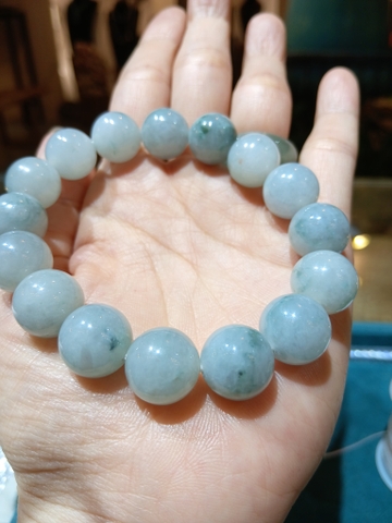 Vòng Ngọc Phỉ Thuý Myanmar Lam Tinh Hoa Bay Nếp Mịn