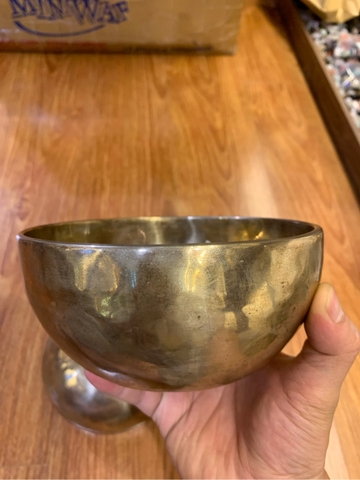 CHUÔNG XOAY TIBET 15CM MÀU VÀNG