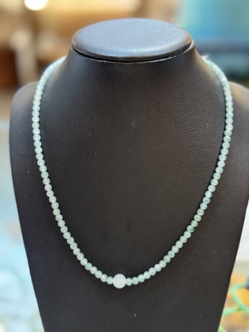 Vòng Cổ Phỉ Thuý Hoa Bay - Băng Chủng - 4.1mm