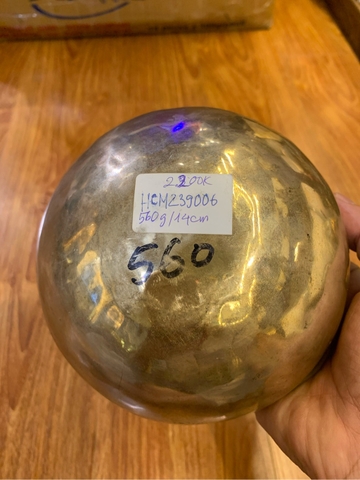 CHUÔNG XOAY TIBET MÀU VÀNG 14CM