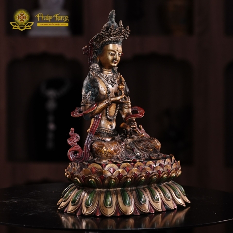 Tượng Bồ Tát Kim Cang Tát Đỏa Đồng Pháp Lam 33cm Đài Loan