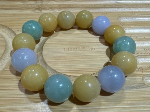 Vòng Tay Phỉ Thuý Myanmar Đa Bảo 14 viên