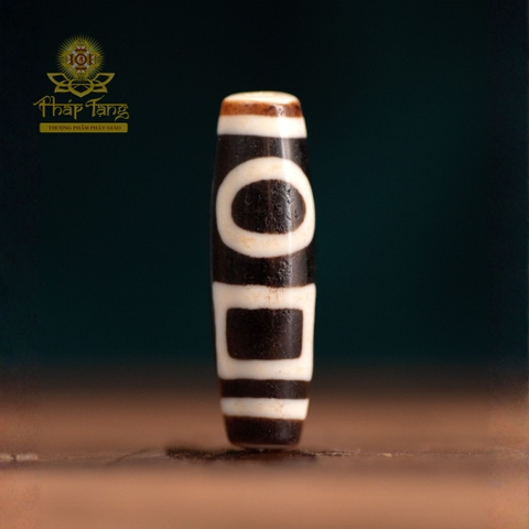 Dzi Thiên Địa Thân Dầu Đen Bóng (Nepal) 4.1cm - Bảo Hộ Hơn Dzi 9 Mắt