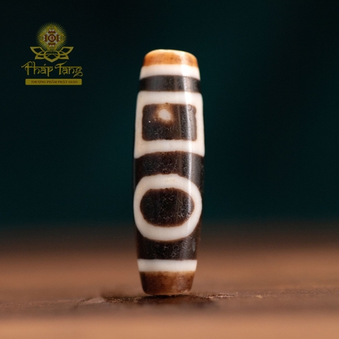 Dzi Thiên Địa Thân Dầu Đen Bóng (Nepal) 4.1cm - Bảo Hộ Hơn Dzi 9 Mắt