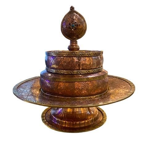 MANDALA ĐỒNG VÀNG HOẠ TIẾT NEPAL 17cm