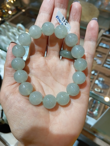 Vòng Tay Phỉ Thuý Băng Chủng - 12.5mm - 16 Viên