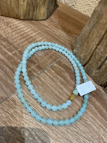 Vòng Cổ Phỉ Thuý Myanmar Thiên Lam Mix Charm Vàng 6mm