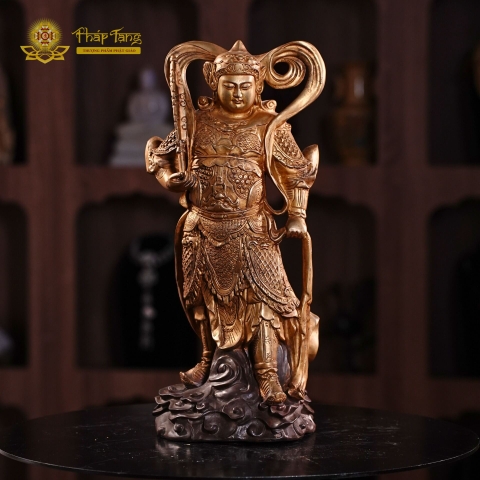 Tượng Vi Đà Bồ Tát Đồng Cao Cấp 40cm - Vị Hộ Pháp Hộ Trì Phật Pháp