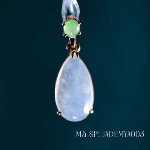 MẶT DÂY CHUYỀN OVAL - NGỌC BÍCH HÌNH QUẢ LÊ - VÀNG 10K