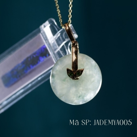 MẶT DÂY CHUYỀN PHỈ THUÝ - ĐỒNG ĐIẾU - 2 KIM CƯƠNG XANH TỰ NHIÊN - VÀNG 14K