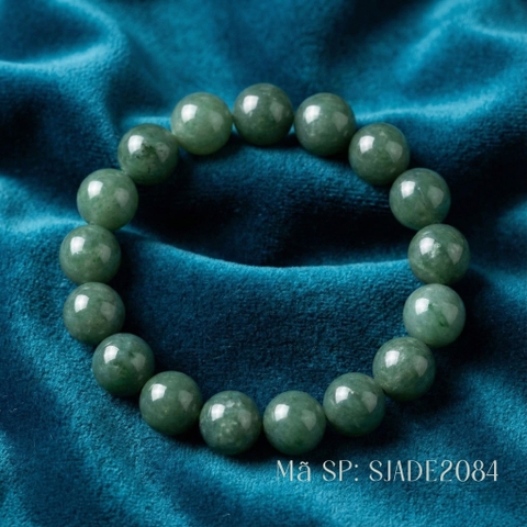 Vòng Tay Phỉ Thuý Myanmar Ngọc Lam Xanh 12.5mm