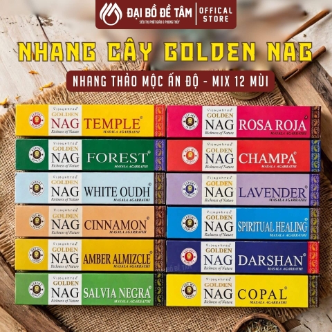 Nhang Ấn Độ Cao Cấp Vijayshree Golden Nag Masala 15g - 100% Thảo Mộc Tự Nhiên