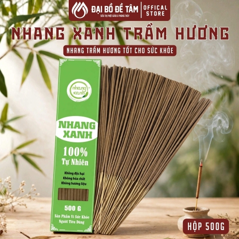 Nhang Xanh Phổ Thông Trầm Hương Tự Nhiên 500g - Sạch, Không Hóa Chất