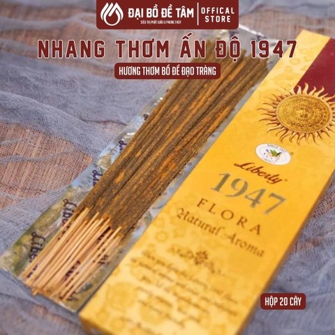 Nhang Thơm Ấn Độ 1947 Liberty – 100+ Thảo Mộc Tự Nhiên – Không Khói – Thơm 60 Phút