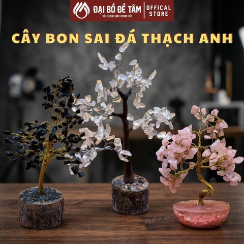 Cây Bonsai Đá Thạch Anh Himalaya Tự Nhiên - Decor Để Bàn Phong Thủy Chữa Lành