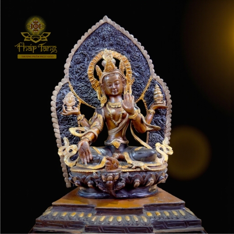 Thánh Tượng Cát Tường Thiên Nữ Bồ Tát (Lakshmi) Đồng Nepal 32cm