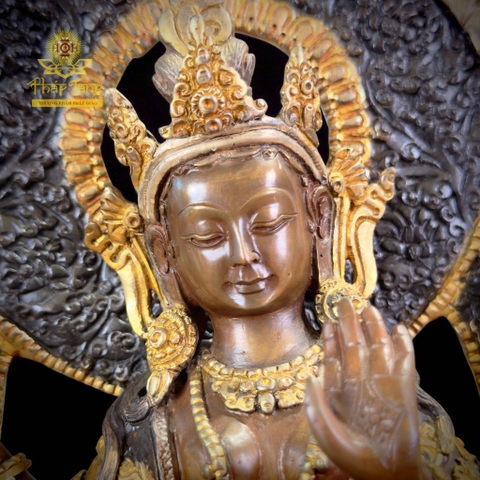 Thánh Tượng Cát Tường Thiên Nữ Bồ Tát (Lakshmi) Đồng Nepal 32cm