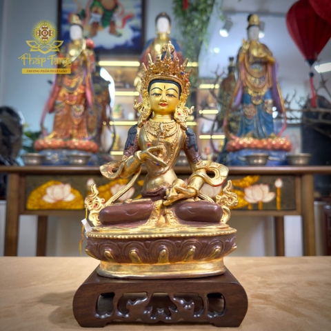 Thánh Tượng Đức Kim Cương Tát Đỏa Đồng Mạ Vàng Nepal 23cm