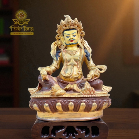 Thánh Tượng Hoàng Thần Tài Dzambhala 23cm Đồng Mạ Vàng Nepal