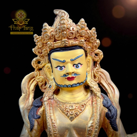 Thánh Tượng Hoàng Thần Tài Dzambhala 23cm Đồng Mạ Vàng Nepal