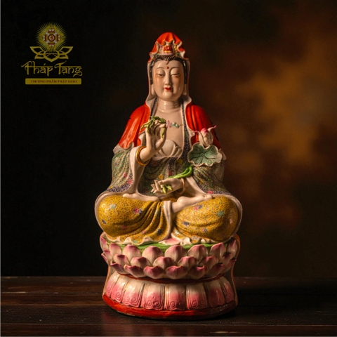 Thánh Tượng Quan Thế Âm Bồ Tát Gốm Xưa Trung Quốc Sưu Tầm 70CM