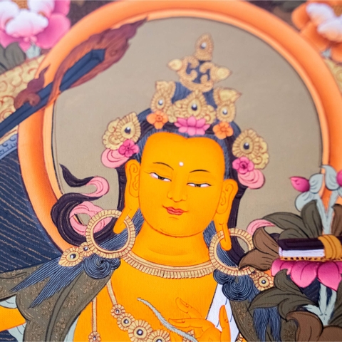 THANGKA VĂN THÙ SƯ LỢI BỒ TÁT KT 45X55cm