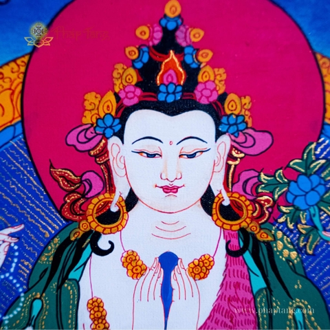 THANGKA QUAN ÂM TỨ THỦ BỒ TÁT KT 22X29CM