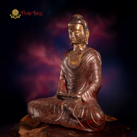 TƯỢNG ĐỨC BỔN SƯ THÍCH CA ĐÁ CỔ SƯU TẦM CAO 55CM