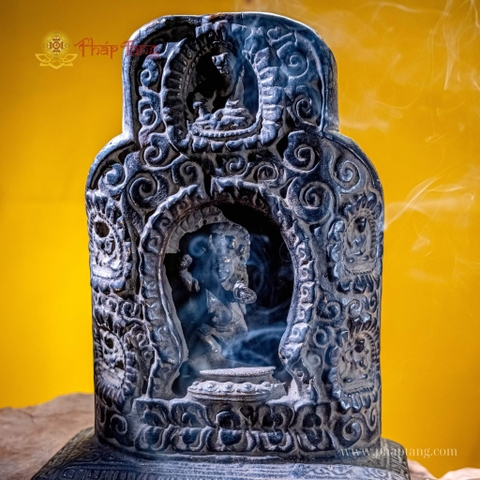 TƯỢNG HỘ PHÁP MAHAKALA GỖ XƯA NEPAL 35CM
