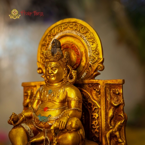 BỒ TÁT HOÀNG THẦN TÀI ĐỒNG PHÁP LAM CAO 27,5CM