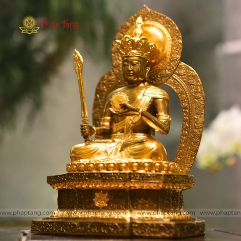 BỒ TÁT HƯ KHÔNG TẠNG ĐỒNG ĐÀI LOAN DÁT VÀNG 24K 30CM