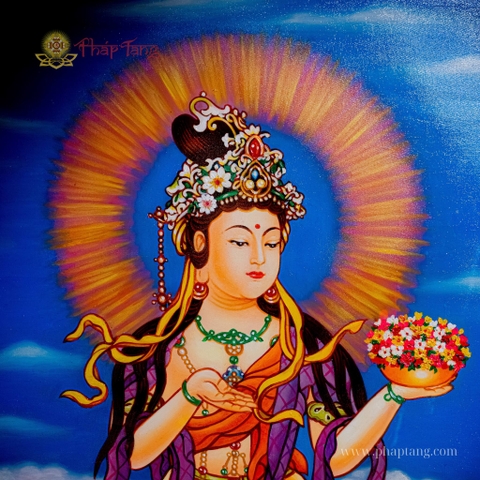 TRANH SƠN DẦU VẼ TAY BỒ TÁT KIÊN LAO ĐỊA THẦN