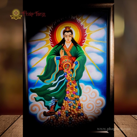 TRANH SƠN DẦU BỒ TÁT TỲ SA MÔN THIÊN VƯƠNG