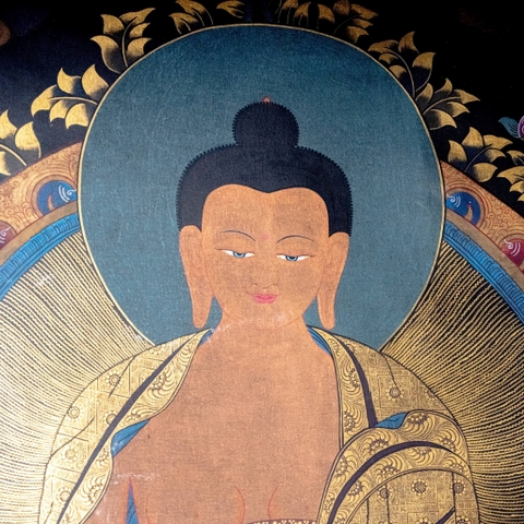 THANGKA ĐỨC BỔN SƯ THÍCH CA 20-30 NĂM SƯU TẦM 110x143CM