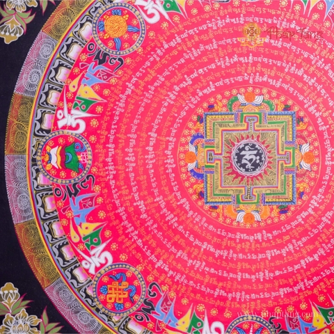 THANGKA MANDALA KALACHAKRA VẼ TAY THỦ CÔNG NEPAL KT 70X70cm