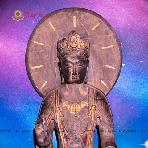 TƯỢNG ĐỨC BỔN SƯ HÀO QUANG ĐÁ CỔ ẤN ĐỘ CAO 68CM