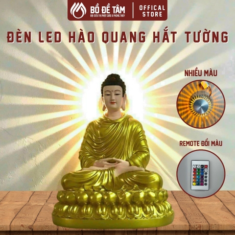 [Bồ Đề Tâm] Đèn LED Hào Quang Mini DK 8cm (Vàng / Đổi Màu) - Trang Trí Bàn Thờ Phật