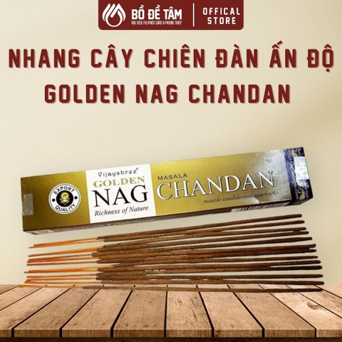 Nhang Cây Tinh Dầu Gỗ Chiên Đàn Ấn Độ Golden Nag Chandan - Thanh Tẩy Không Khí | Siêu Thị Bồ Đề Tâm