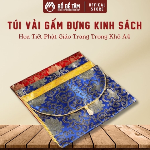 Túi Vải Gấm Đựng Kinh Sách Họa Tiết Phật Giáo Trang Trọng | Siêu Thị Bồ Đề Tâm