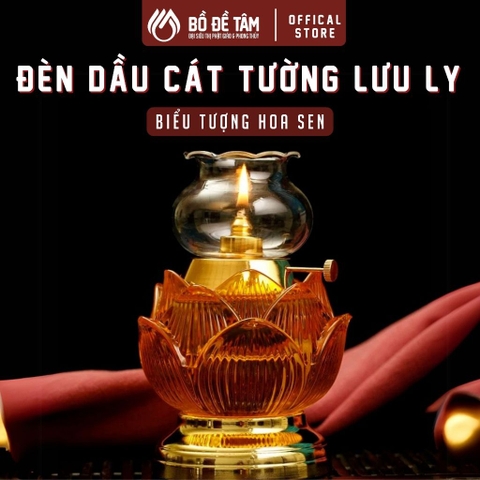Đèn Dầu Cát Tường Lưu Ly Hoa Sen