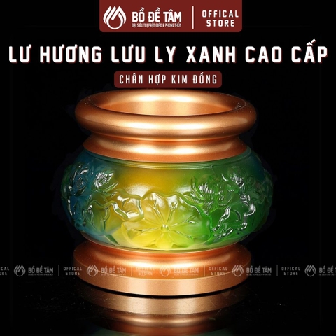 Lư Hương Lưu Ly Xanh Đồng – Đồ Thờ Cúng Cao Cấp Cho Bàn Thờ Phật, Gia Tiên – Siêu Thị Bồ Đề Tâm